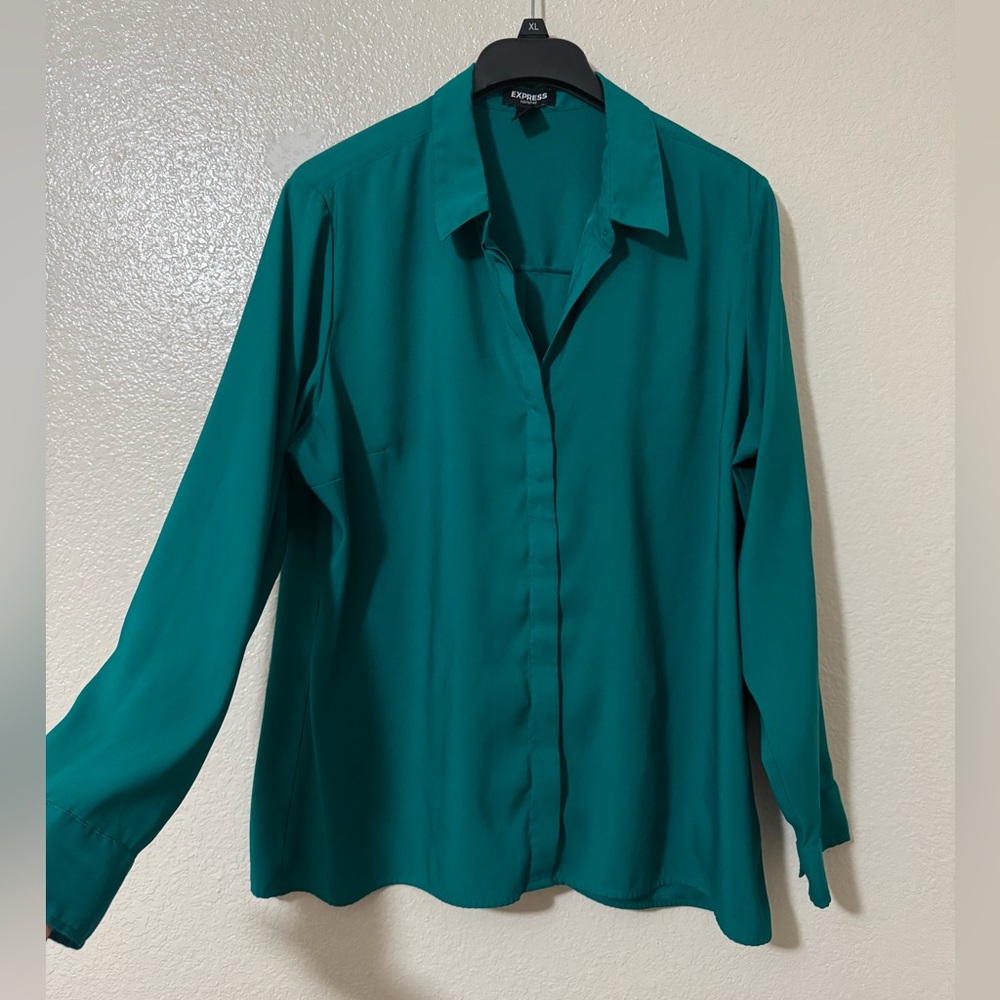 Express Emerald Green “portofino” Button Down Shirt